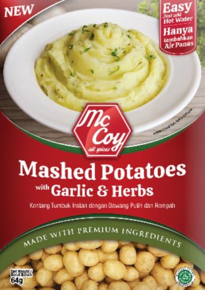 Kentang Tumbuk Instan dengan Bawang Putih dan Rempah