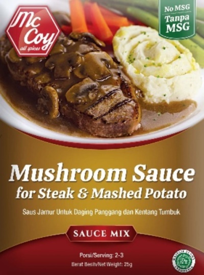Saus Jamur Untuk Daging Panggang & Kentang Tumbuk